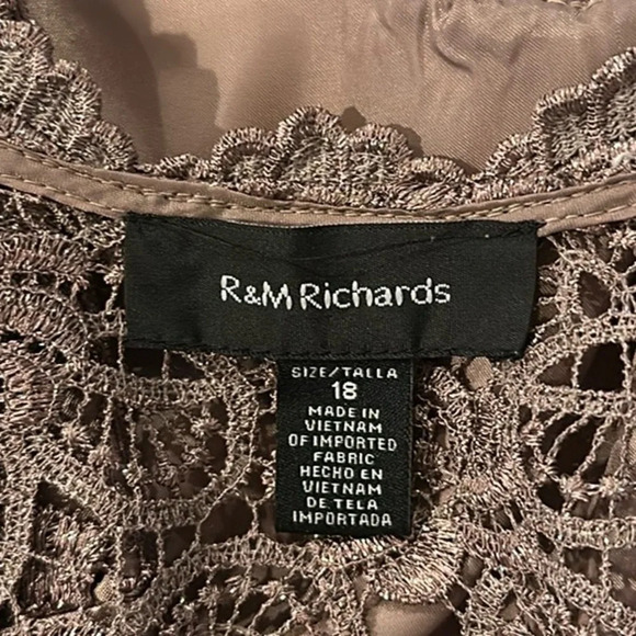 R&M Richards Two Piece Dress Set Size 18 Women Cocktail Formal Mother of Bride - Picture 11 of 15